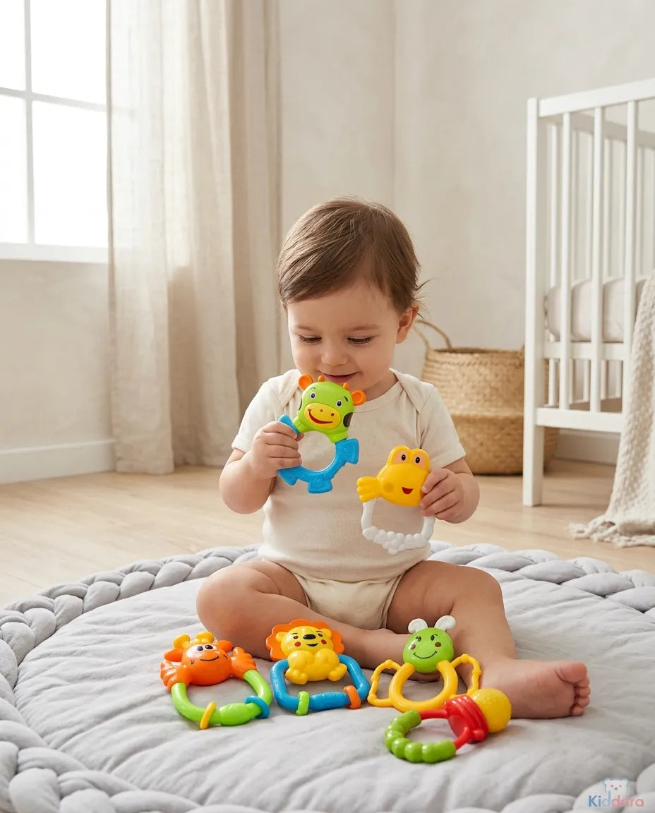 Baby Rattles Animal Set