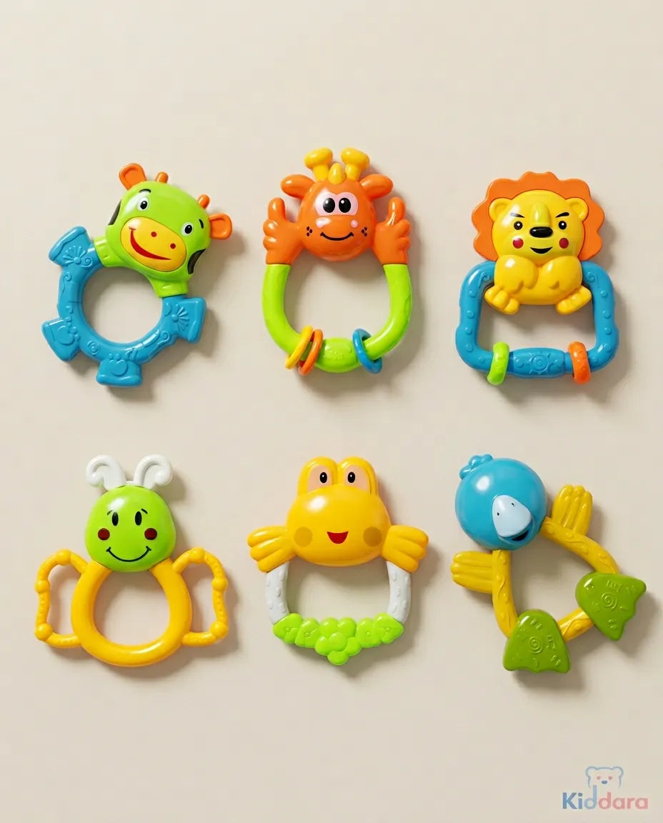 Baby Rattles Animal Set