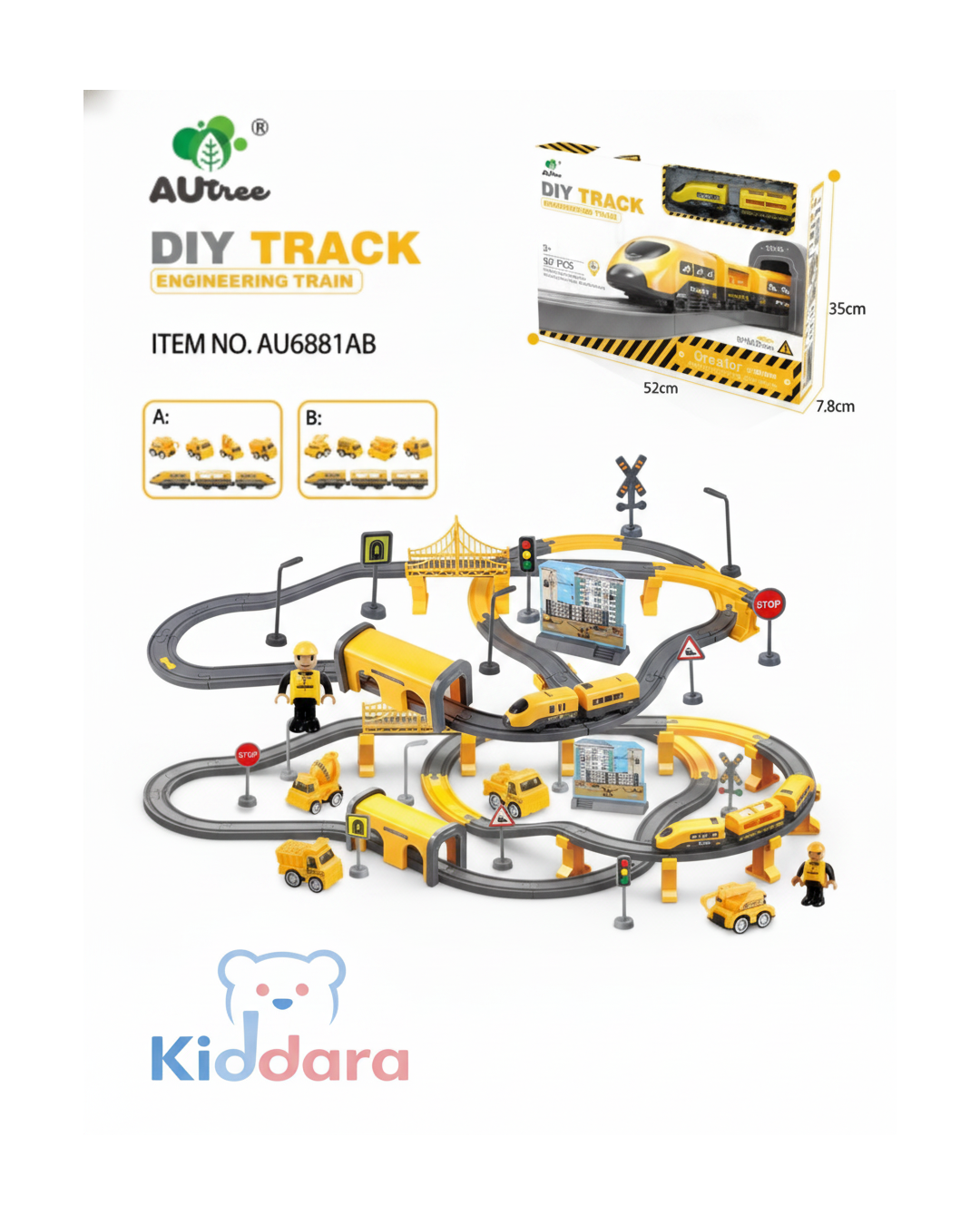 DIY Engineering Train Track Set – 92 Pieces