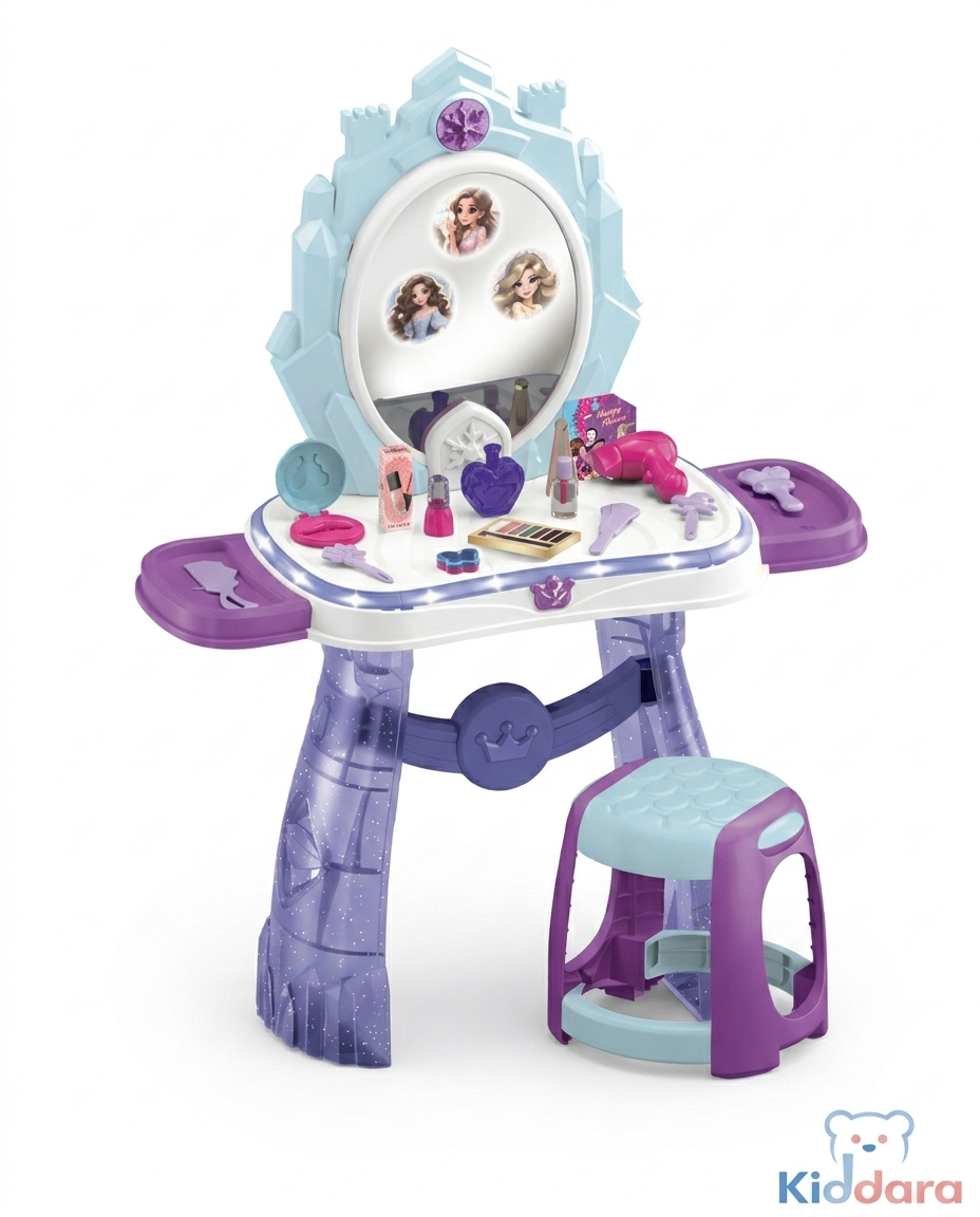 Dream Princess Beauty Dresser – Kids Makeup Vanity Table Set (35 Pieces)