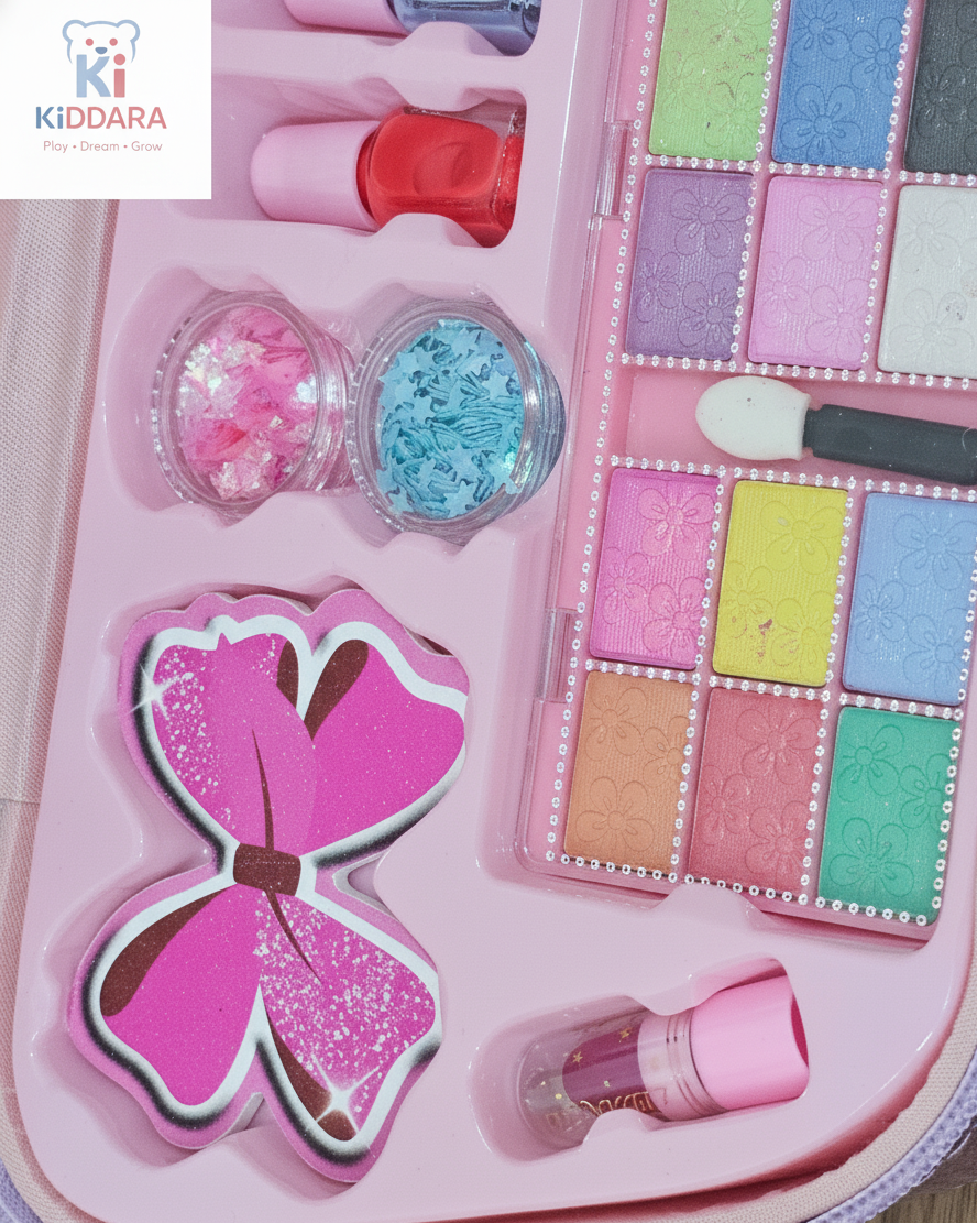 Kids Beauty Makeup Case Set with Mirror & Accessories