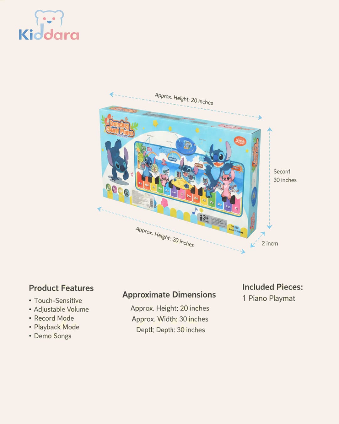 Dancing Giant Piano Play Mat
