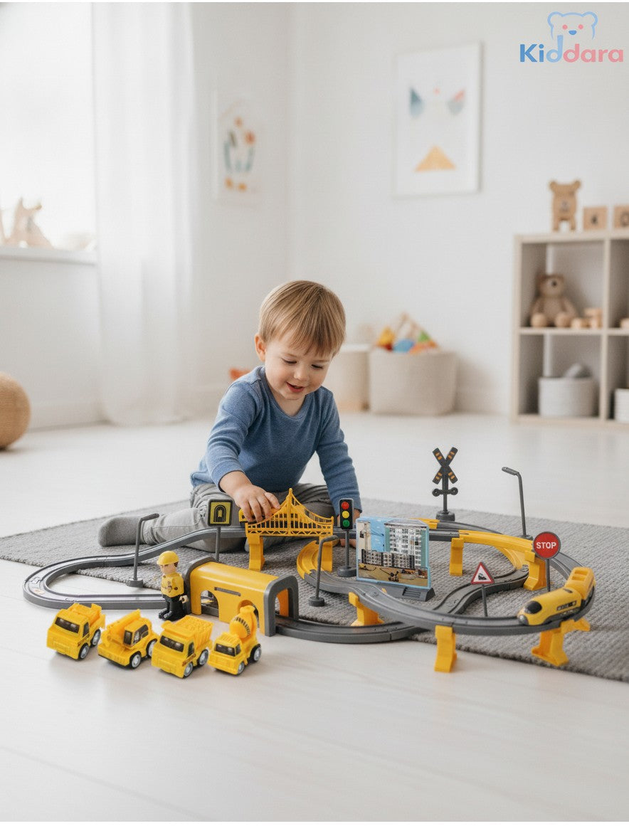 DIY Engineering Train Track Set – 92 Pieces