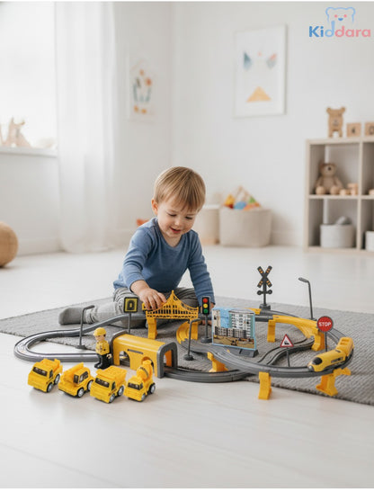 DIY Engineering Train Track Set – 92 Pieces
