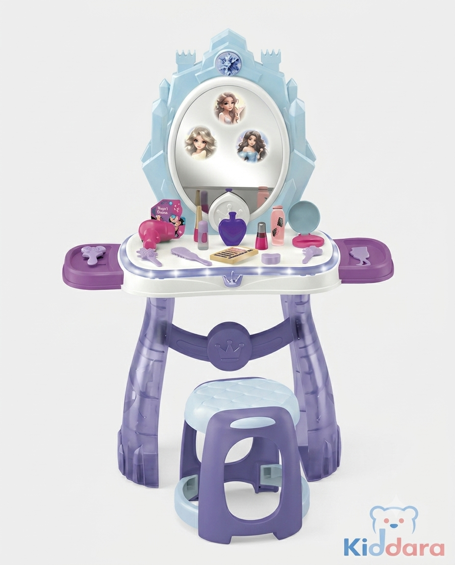 Dream Princess Beauty Dresser – Kids Makeup Vanity Table Set (35 Pieces)