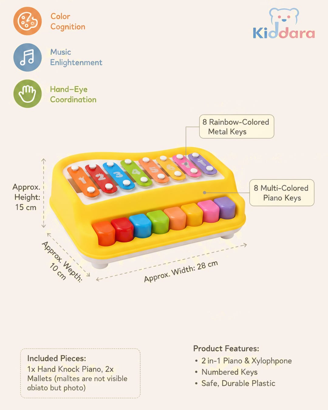 2-in-1 Xylophone & Piano