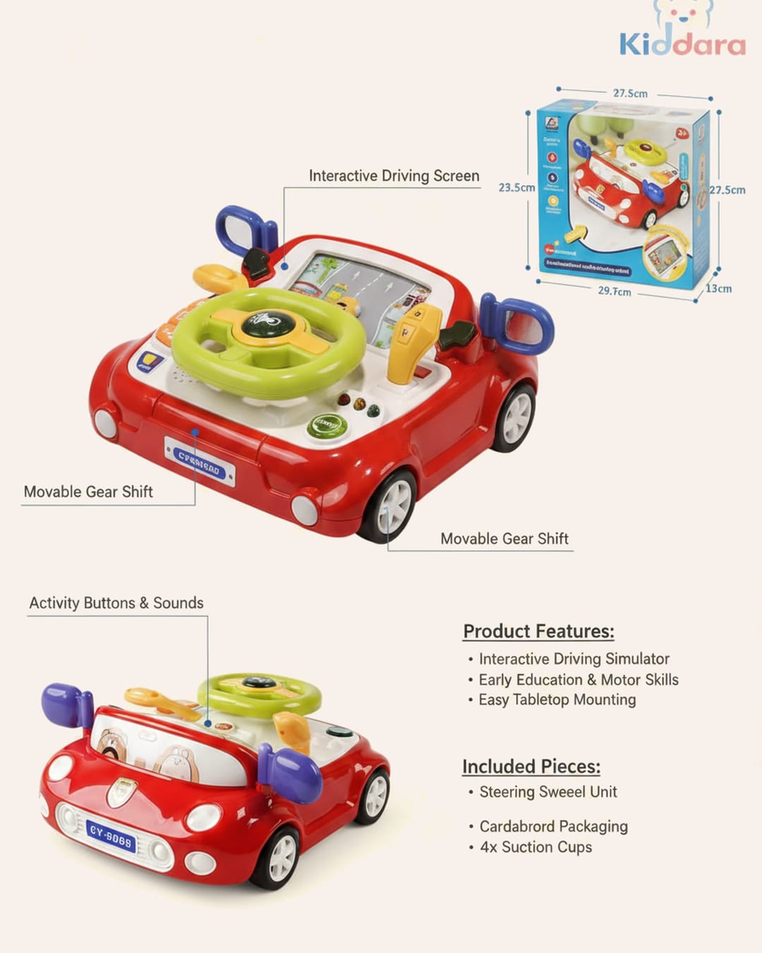 Kids steering wheel toy