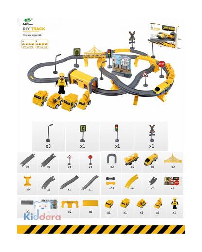 DIY Engineering Train Track Set – 92 Pieces